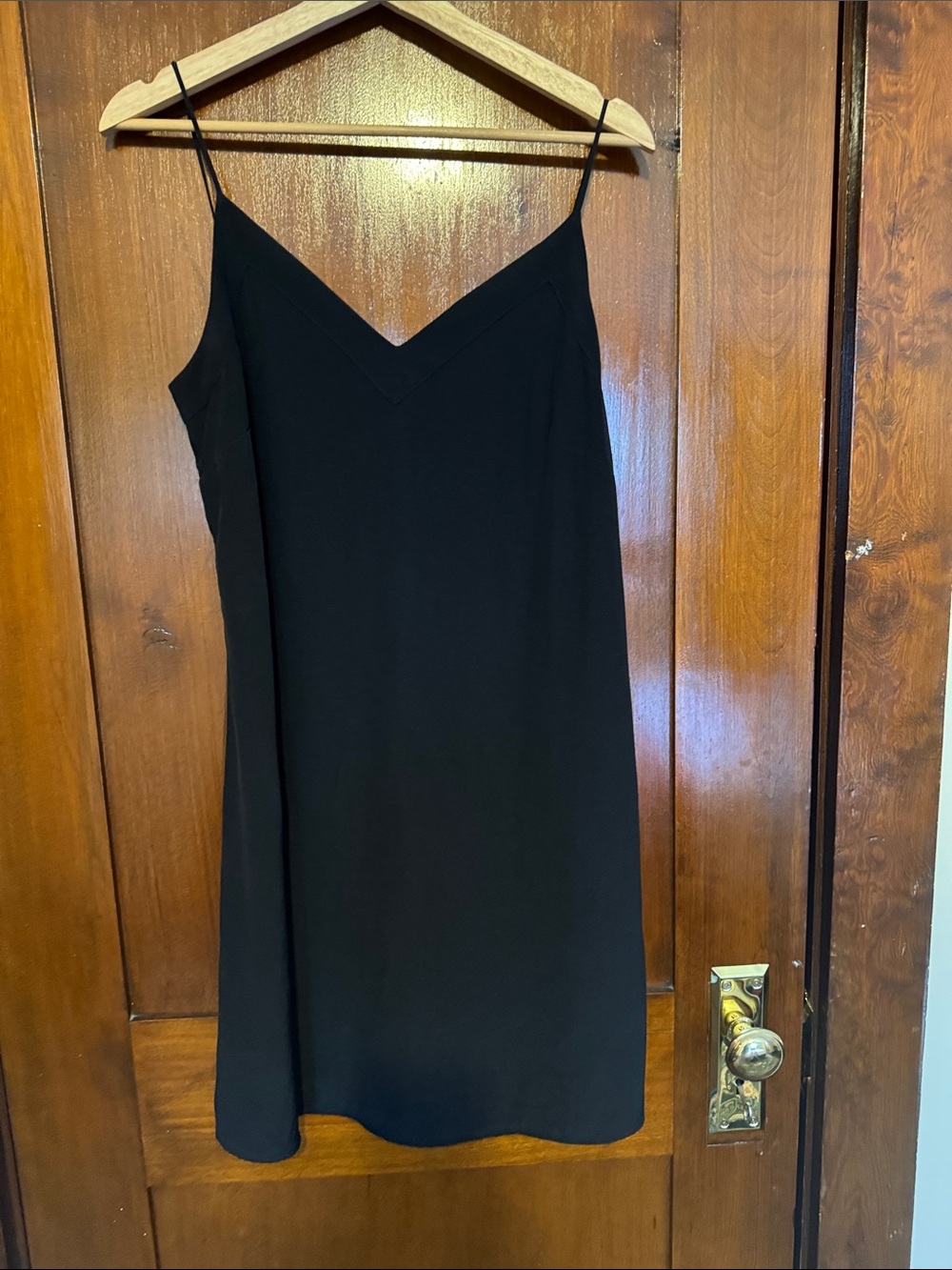 Cuyana black short silk dress